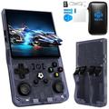 Console di gioco portatile R36Max aggiornata - Joystick a doppia azione con ricarica USB, batteria al litio ricaricabile, include scheda da 64 GB, custodia nera per il trasporto, perfetta per giocare