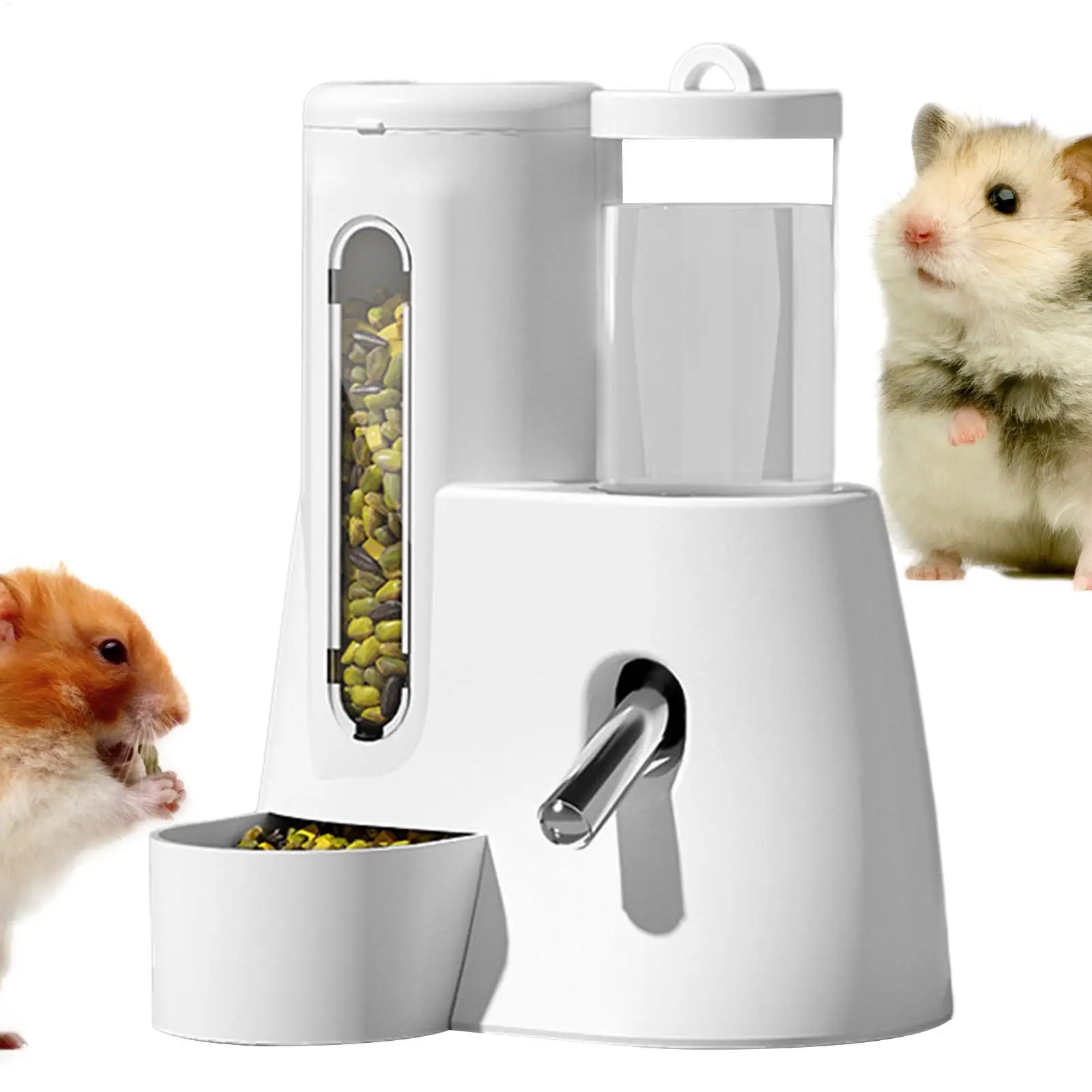 2-in-1-Futterspender und Tränke für Hamster, große Kapazität, auslaufsicher, automatischer Futterspender, Lebensmittel-Wasserspender, auslaufsichere Futterfütterung
