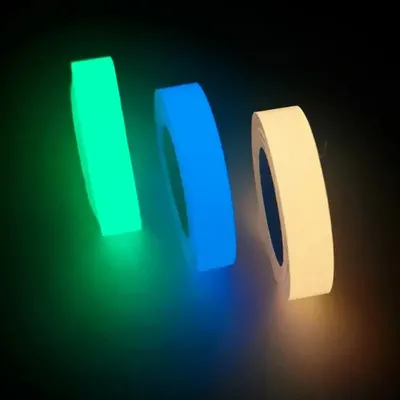 1 Rolle fluoreszierendes, selbstklebendes, im Dunkeln leuchtendes Klebeband, Lichtleiste, Feuerkanal, Bühnendekoration, Sicherheitsausgang, Warnaufkleber Image