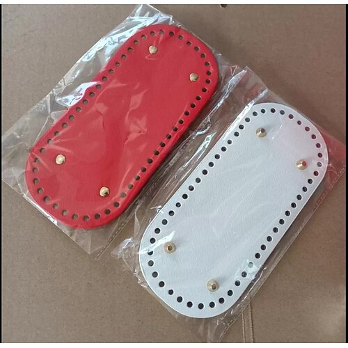 Häkeltaschenböden 3,948,66 Zoll mit Löchern - verschiedene Farben, lange ovale Form für selbstgemachte Schultertaschen Basteln, zufällige Farben, Taschenformer Image