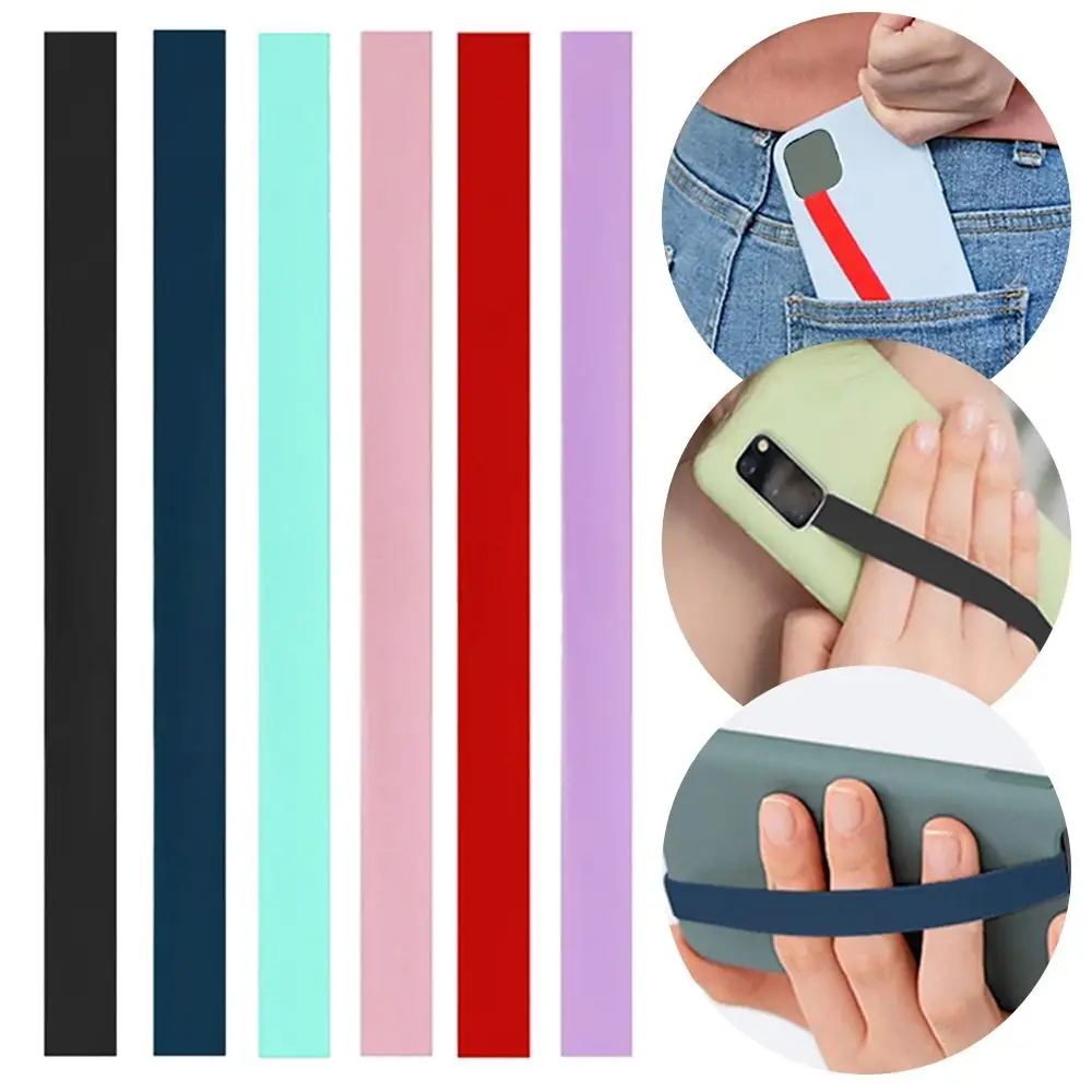 New Portable Silicone Phone Strap Elastic Colorful Phone Hand Band Soft Phone Holder Finger Grip Phone Accessories