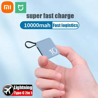 Xiaomi 10000 mAh Power Bank Mini Super Fast Chargr Tragbarer externer Akku Powerbank Ersatzbatterien für iPhone 14 Samsung