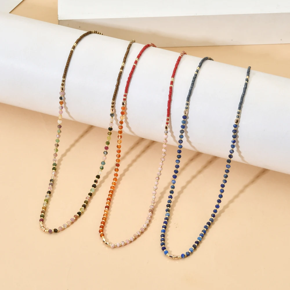 ZMZY Neue Farbe Natürliche Stein Frauen Colliers Halskette Mode Kette Kurze Kragen Trendy Einfache Schmuck Femme Homme Bijoux Image