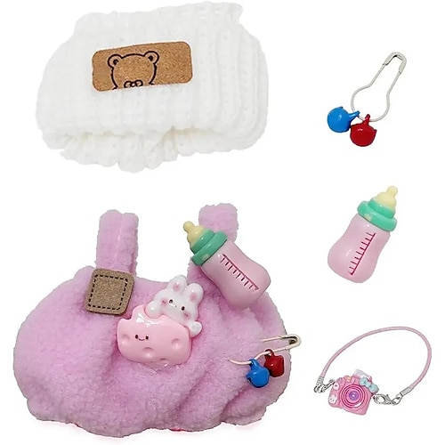 Puppenkleidung für Labubu 17cm/15cm Puppen Outfit-Set Luxus-Chic-Stil High-End-Mode passende Accessoires (keine Puppe)