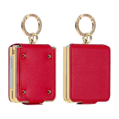 Handy Hülle Handyhüllen Für Samsung Galaxy Z Flip 7 Z Flip 6 Z Flip 5 Z Flip 4 Z Flip 3 Rückseite Vollschutz Ringverschluss Stoßfest Retro TPU PU-Leder Image