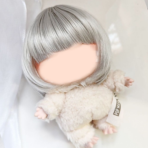 Puppenhaarteil Hochtemperaturfaser niedliches Kawaii-Haarteil Haarzubehör für 6,7 Zoll Puppe oder Blind-Box-Figur Weihnachtsgeschenk Image