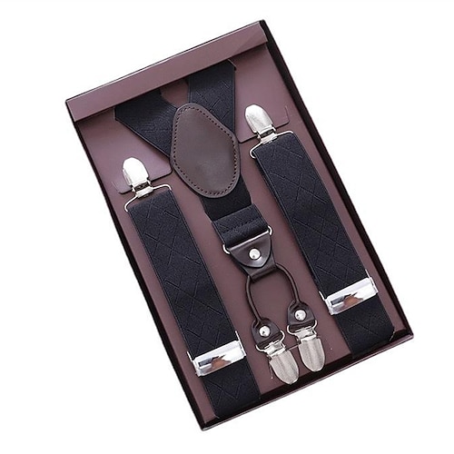 Herren Hosenträger Polyester Verstellbar Argyle Blau Schwarz Outdoor Täglich Taillengürtel Image