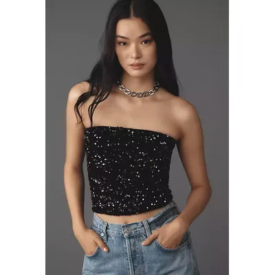 By Anthropologie Sequin Tube Top