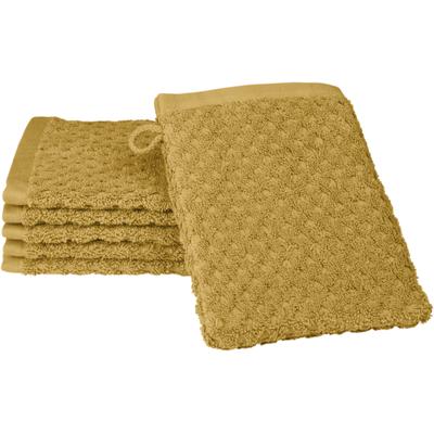 Waschhandschuh ROSS "Harmony", gelb (senf), B:16cm L:22cm, Frottier, Baumwolle, Handtücher (Packung), 100 % Baumwolle, Hoch Tief Struktur, viele Farben Image