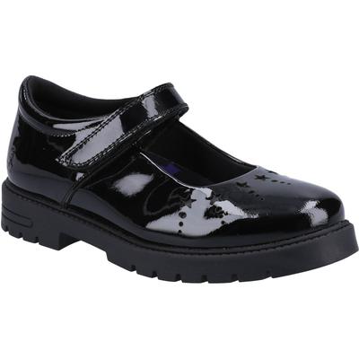 Hush Puppies Sabrina Patent SNR Mädchenschuhe Aus Schwarzem Leder Image