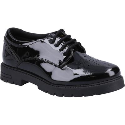 Hush Puppies Jayne Patent SNR Mädchenschuhe Aus Schwarzem Leder Mit Schnürung Image