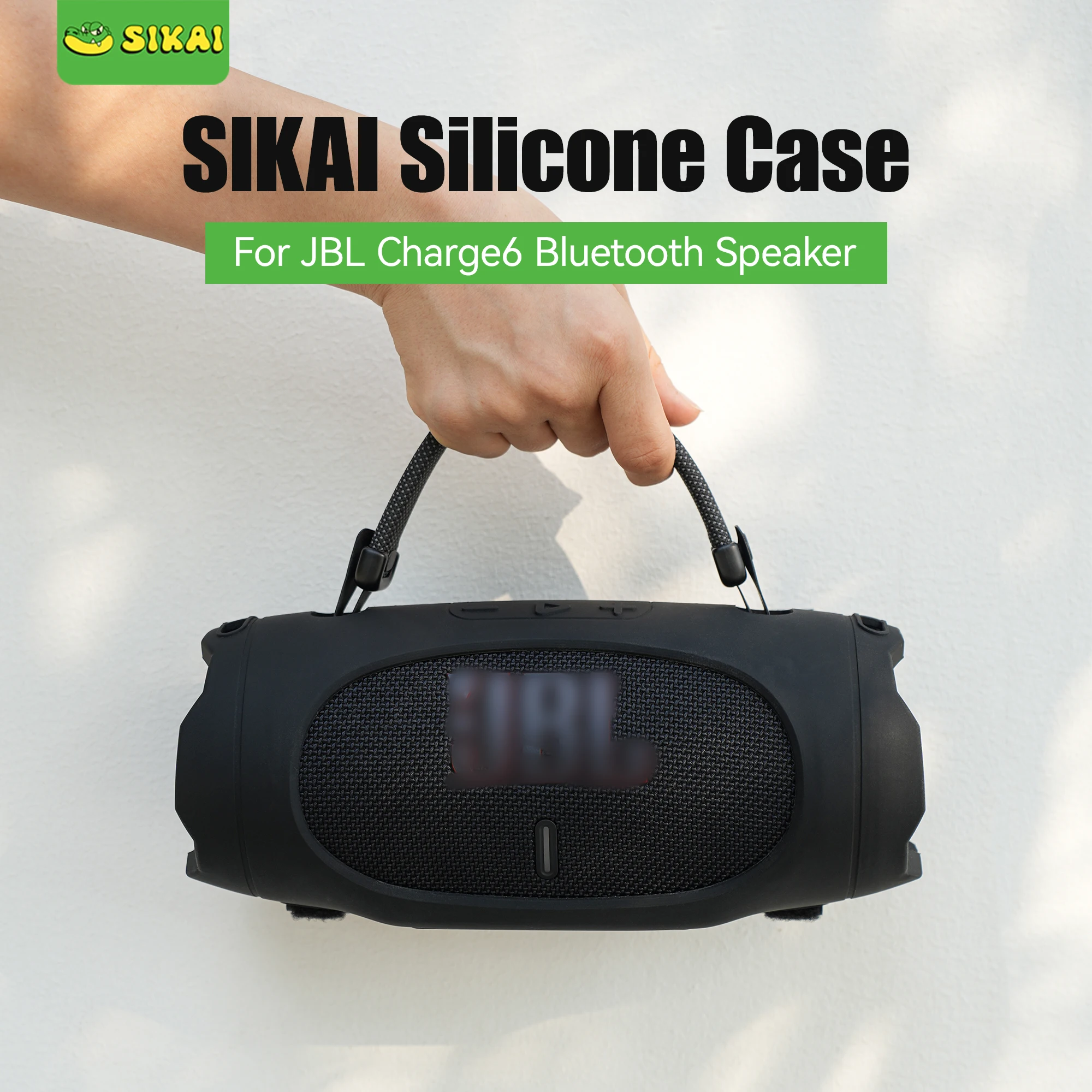 SIKAI Silikon-Schutzhülle für JBL Charge 6, Bluetooth-Lautsprecher, weiche Hülle mit Schultergurt für JBL Charge 6-Zubehör Image
