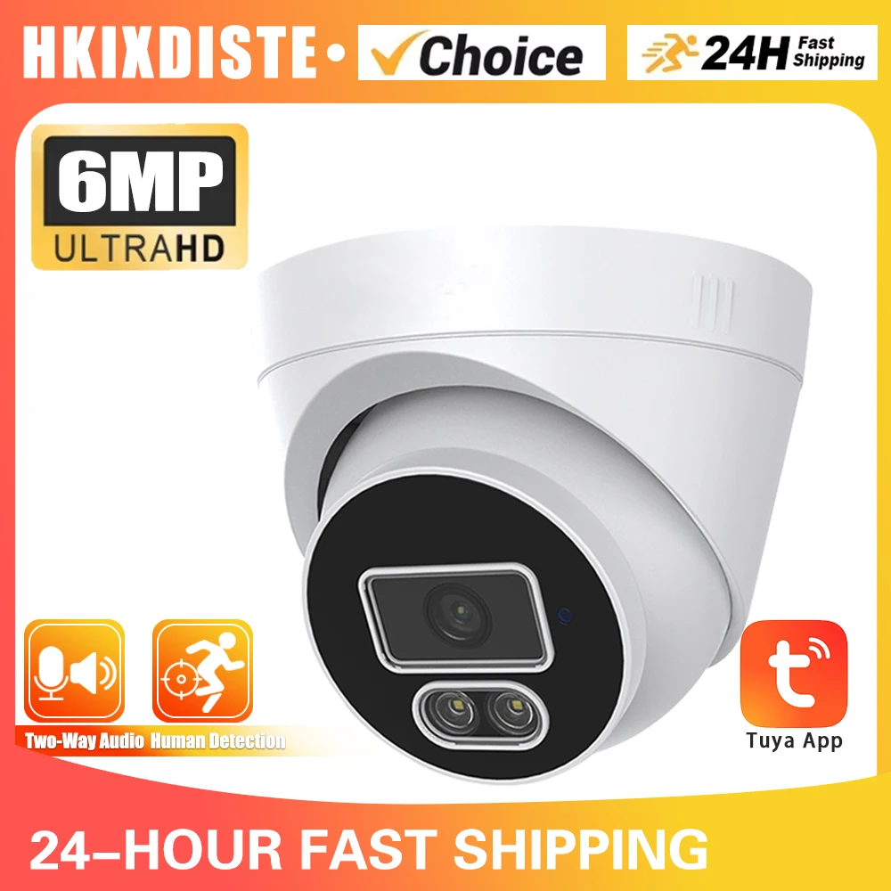 6MP Tuya Smartlife Hause Überwachung Kamera IP POE Zwei-Wege Audio Dome Farbe Nachtsicht Ai Erkennen CCTV Video sicherheit Für NVR Image