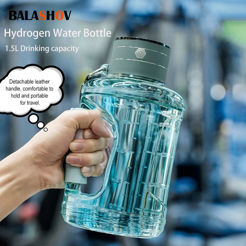 1,5 l tragbare Wasserstoff-Wasserflasche, wasserstoffreicher Wasserbehälter, Fitnessstudio, Sport, Fitness, wasserstoffreicher Sportflasche, Wasserkocher Image