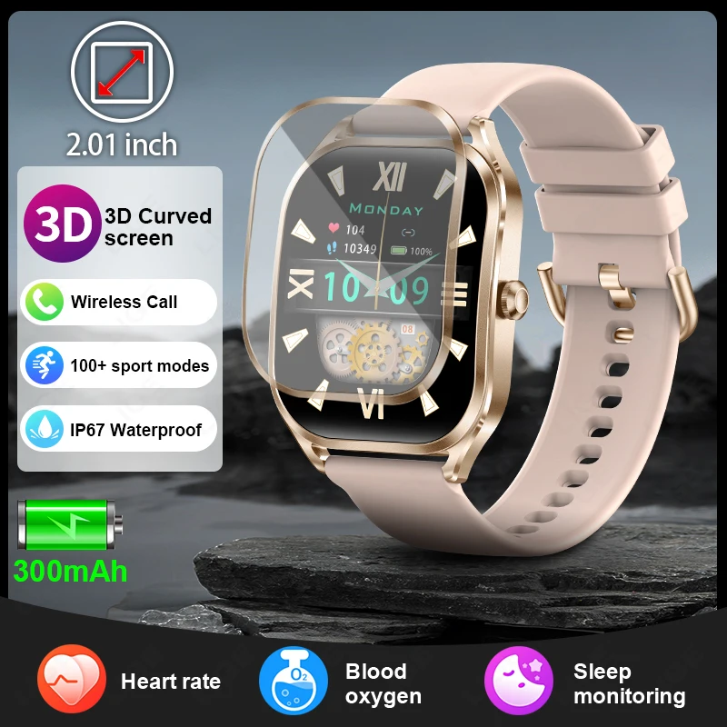 Lige 3d gebogenen Bildschirm Damen uhr neue Smartwatch Bluetooth Call Sport wasserdichte Armband Gesundheits monitor Uhren für Männer Frauen Image