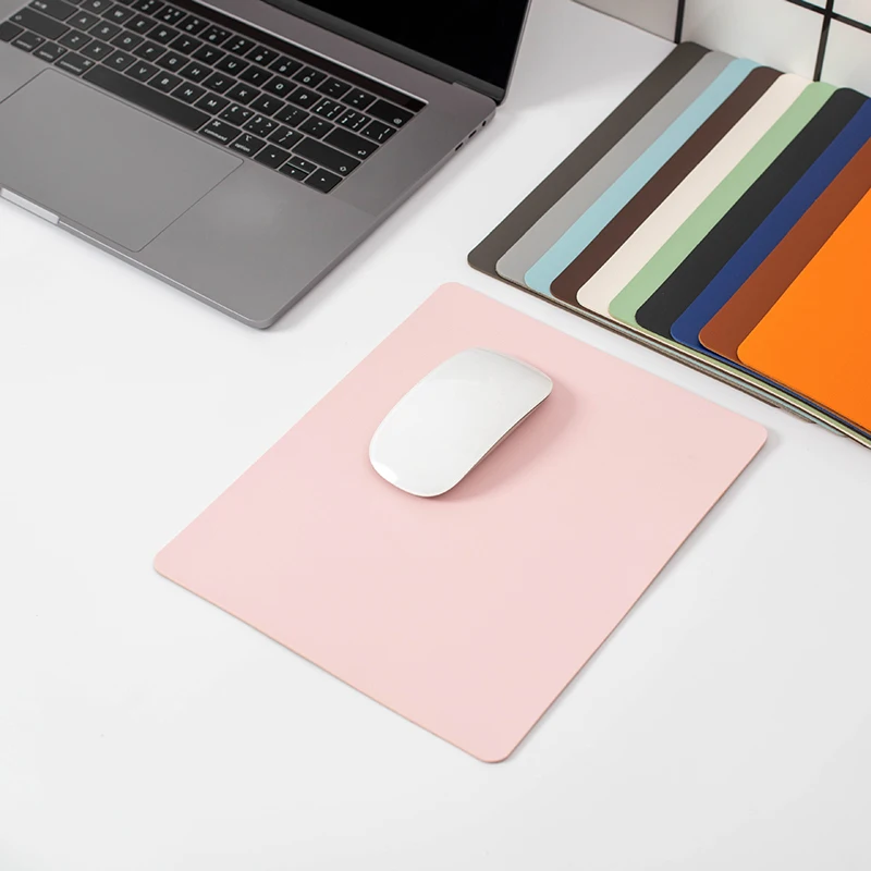Kleines PU-Mauspad, rutschfestes Mauspad, Leder, Gaming-Mäusematte, Schreibtischkissen, universell, bequem, günstig für Laptop, PC, Computer Image