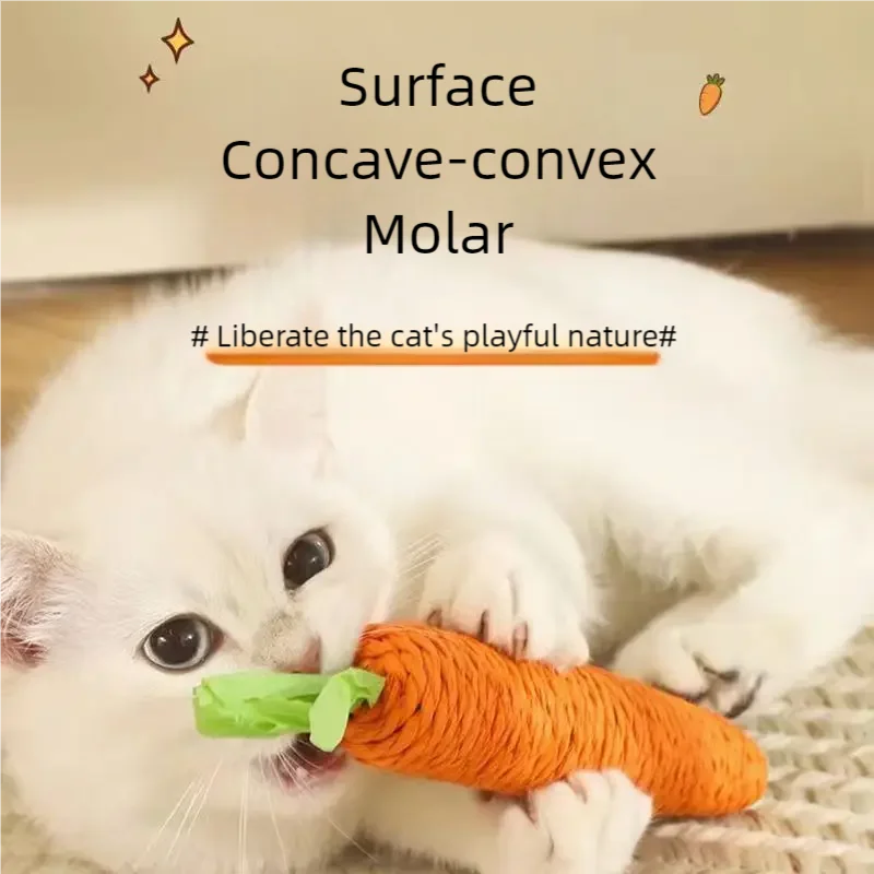 1PC Karotte Geformt Katze Spielzeug Sound Necken Stick Molaren Biss Beständig Katze Scratch Board Für Indoor Interaktive Kätzchen Erwachsene katze Image