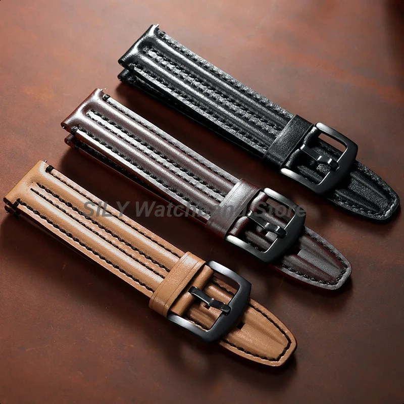 20/22/24mm Rindsleder Armband Straps für Seiko für Omega Männer Frauen Universal Business Armbänder Vintage Öl Wachs Armband Image