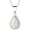 Huretailers-Collier pendentif en opale formage pour femme, élégant, fête de mariage, accessoires féminins, cadeau d