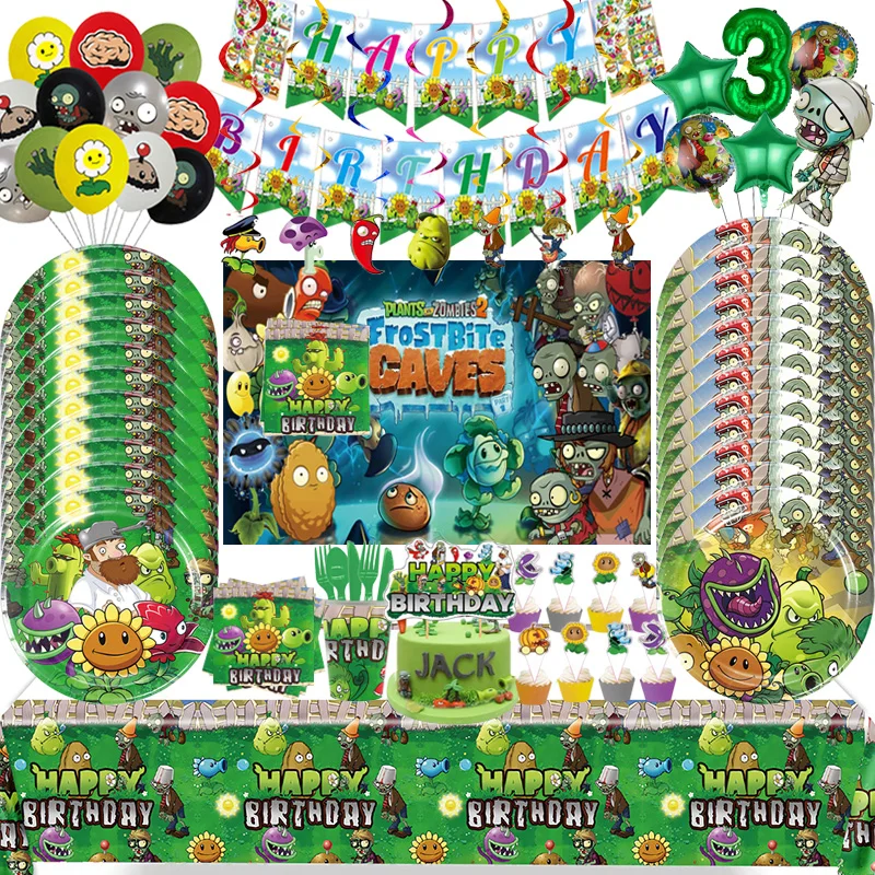 Hot Game Plants vs Zombie Thema Geburtstag Party Dekoration Ballon Einweggeschirr Kinder Spiel Party Geschenke Baby Shower Supplie Image