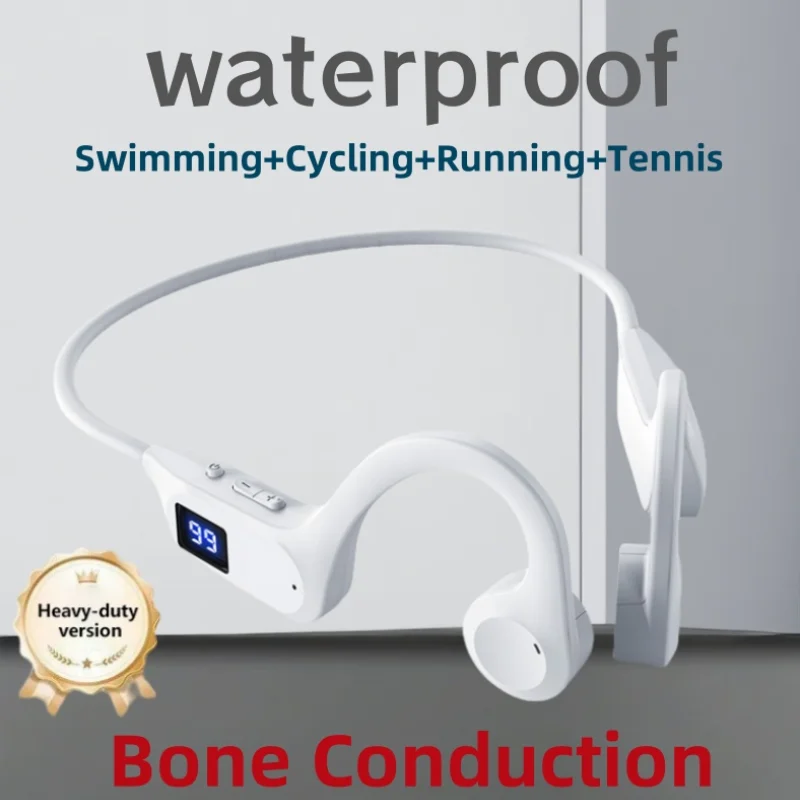 2025, neue Knochenleitung, kabelloser Kopfhörer, Sport, Schwimmen, Bluetooth-kompatibler Kopfhörer, freihändig, mit Mikrofon für Sport-Ohrhörer Image