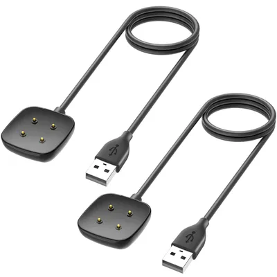 2er-Pack Ersatzladegerät für Fitbit Versa3/4/Sense1/2/Ace LTE USB Smartwatch Ladegerät Ladekabel