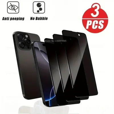 3Pack Privacy Screen Protectors for IPhone 17 Promax 14 Plus 16E 15 Pro Anti-Spy Tempered Glass for IPhone 13 12 Mini 11 Promax