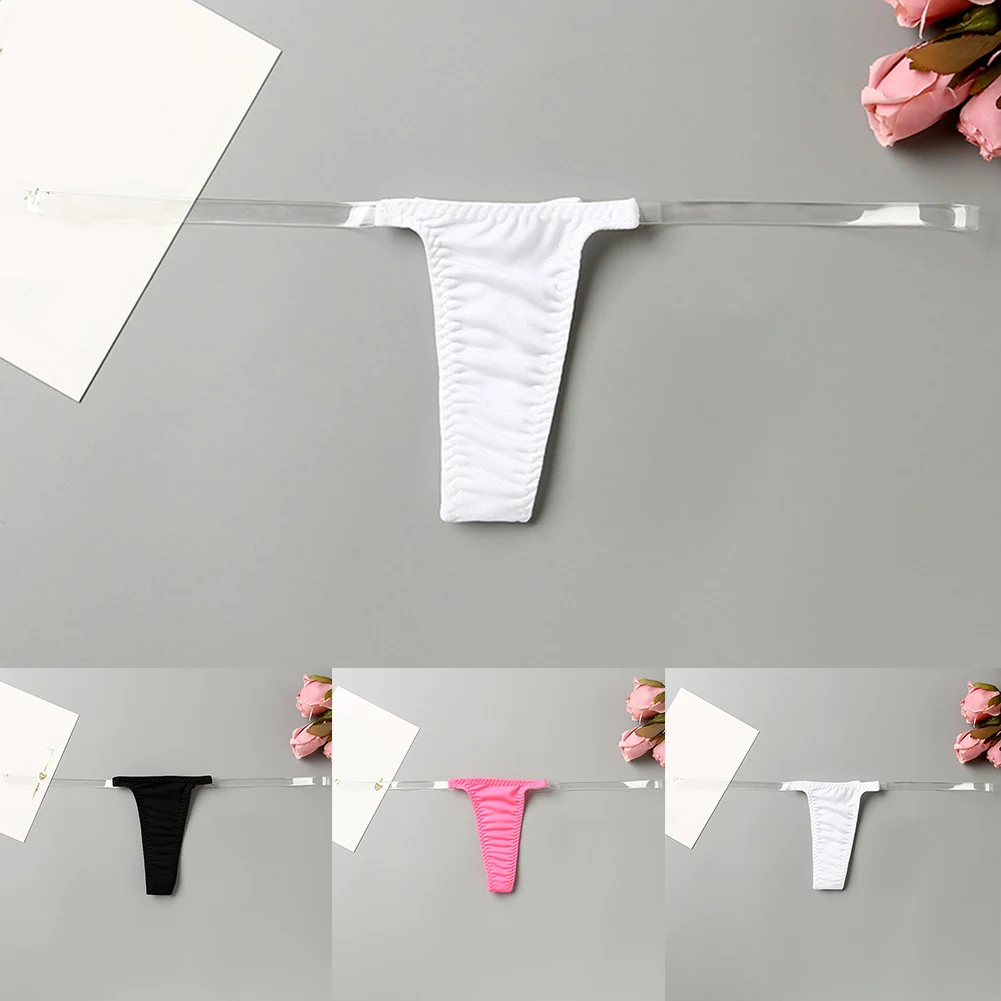 Frauen TBack Sexy Low Rise Dünne Träger Seidige Eis Seide Einfache Grundlegende Unterwäsche Transparente G-string Unterwäsche Hot Girl Erotische Hose