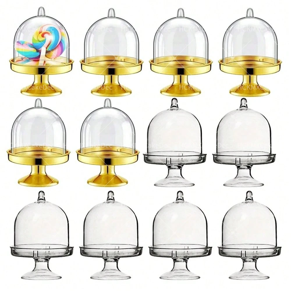 6 Stück Mini Eid Mubarak Candy Cake Ständer für Geburtstag, Hochzeit, Ramadan-Party mit Deckel, Dessert-Display-Zubehör Image