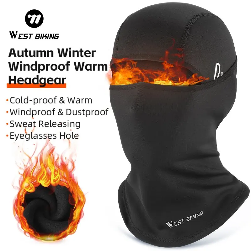 WEST BIKING Motorradmaske Autumtunmn Winter Thermal Warm Vollgesichtsmaske Winddicht Outdoor-Sport Radfahren Sturmhaube Ausrüstung Image