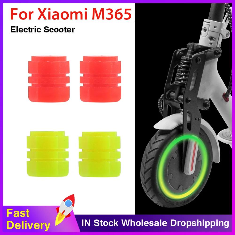 4PCS Leucht Reifen Ventil Kappen Elektrische Roller für Ninebot Max G30 G2 Für Xiaomi Rad Düse Staubdicht Fluoreszierende Reifen ventil Image