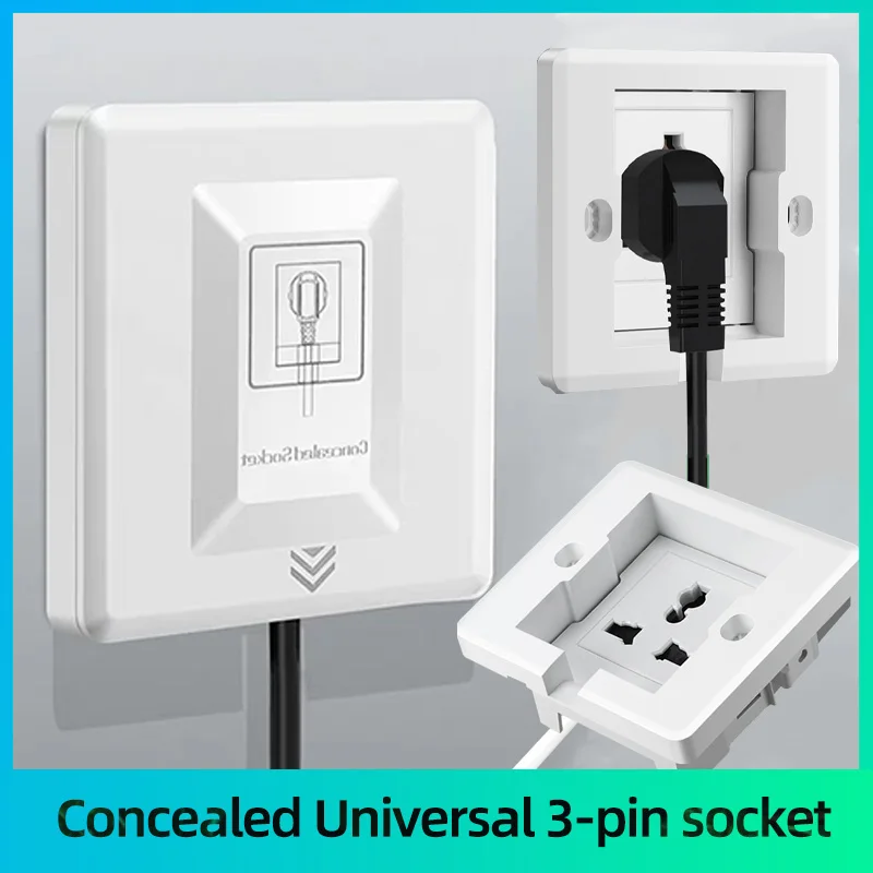 Pannello con presa universale internazionale integrata, presa impermeabile a scomparsa, presa invisibile da incasso per frigorifero, presa a muro 220V.