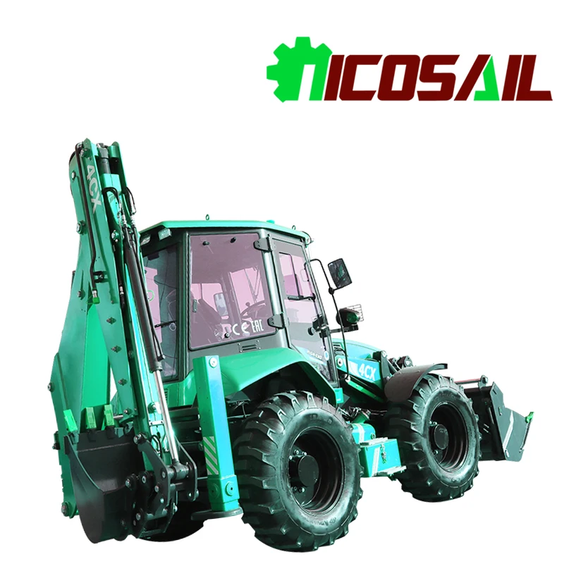 4x4 Backhoe New Diesel CE Epa Engine Large Mini Agricultural Tractor Backhoe Excavator Loader