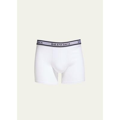 Balenciaga Men's Cotton-Stretch Logo Boxer Brief