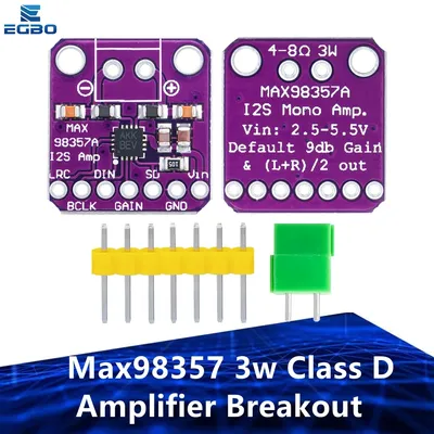 MAX98357 3W Class D Amplifier Board with I2S DAC Decoder, Filterless Audio Interface for DIY Digital Audio Projects