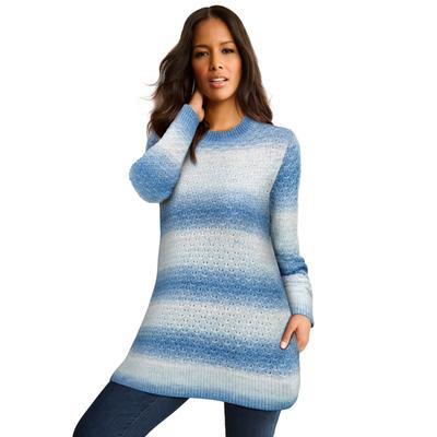 Plus Size Women's Plush Ombré Sweater by Roamans in Cool Ombre (Size S)