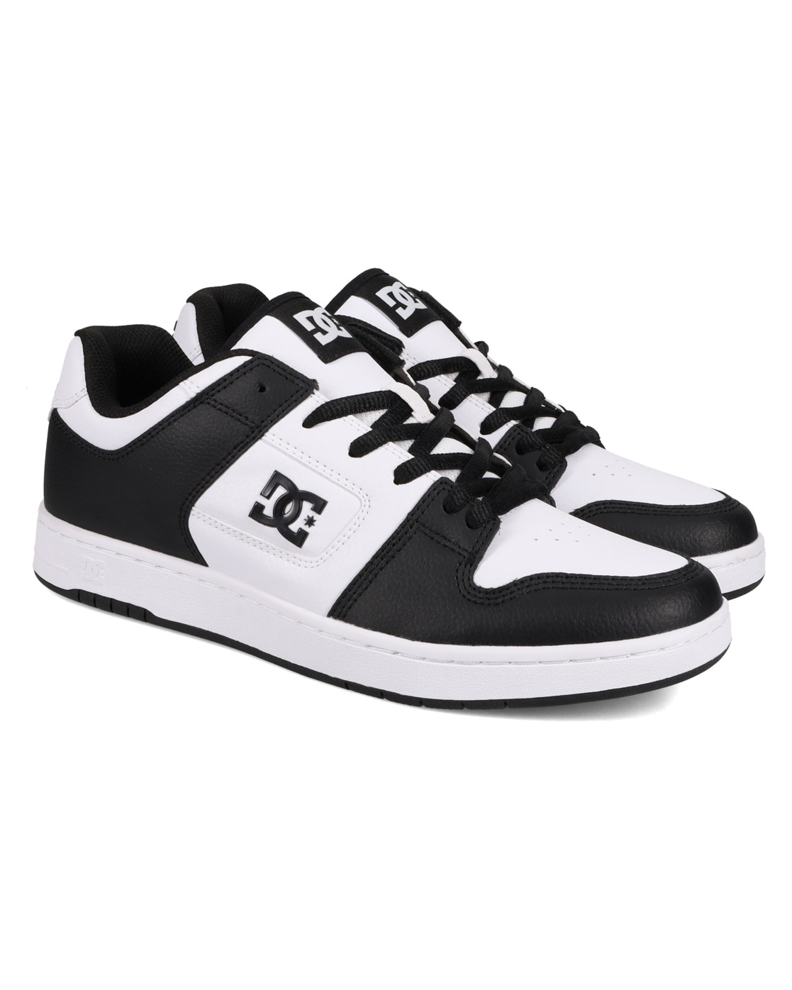 Sneaker DC SHOES "Manteca", Herren, Gr. 4(36), schwarz-weiß (weiß, schwarz, weiß), Obermaterial: Leder (Kuh) / Futter: Textil / Außensohle: Gummi, Schuhe Sneaker