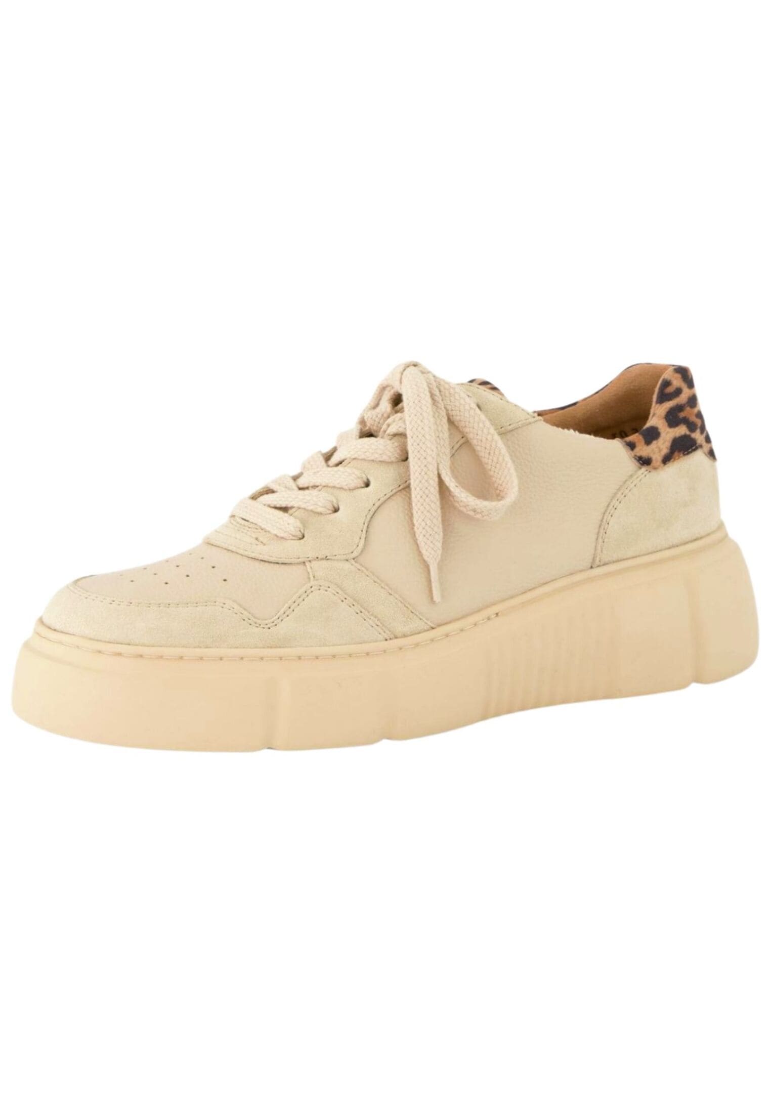 Sneaker PAUL GREEN "Paul Green Sneaker Leder", Damen, Gr. 38,5, beige, Leder, Schuhe Sneaker