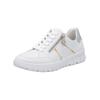 Sneaker RIEKER "Rieker Sneaker Glattleder", Damen, Gr. 38, weiß (weiß, silber), Glattleder, casual, Schuhe