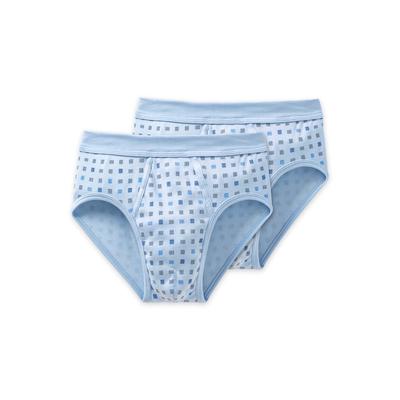 Slip SCHIESSER "Essentials", Herren, Gr. 7, 802, blau, Feinripp, Obermaterial: 100% Baumwolle, körpernah, Unterhosen, mit Eingriff, Feinripp-Qualität, Softbund, kariert, Baumwolle Image