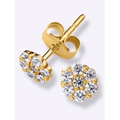Paar Ohrstecker LADY, gold (gelbgold 375), Ohrringe, Damen, Zirkonia ct, Metall Image