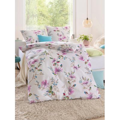Bettwäsche BIBERNA Gr. 3, weiß (weiß, bedruckt), B/L: 155cm x 220cm, , Renforcé, B/L: 80cm x 80cm, Renforcu00e9, 100% Baumwolle, Bettwäsche Image
