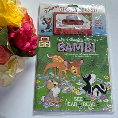Disney Toys | Walt Disney Bambi Storyteller Cassette And Book Read Along 1977 Vintage | Color: Tan | Size: Book And Cassette Tape