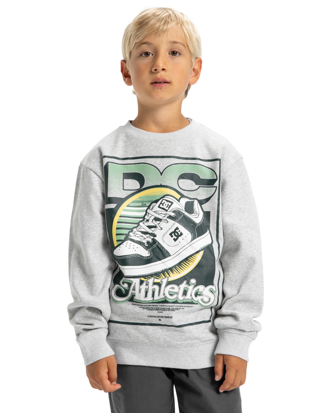 Sweatshirt DC SHOES "Manteca Tribute", Jungen, Gr. 12(148-156cm), grau (light erdgrau), 55% Baumwolle, 25% Baumwolle, 20% Polyester, Sweatshirts Sweatshirt