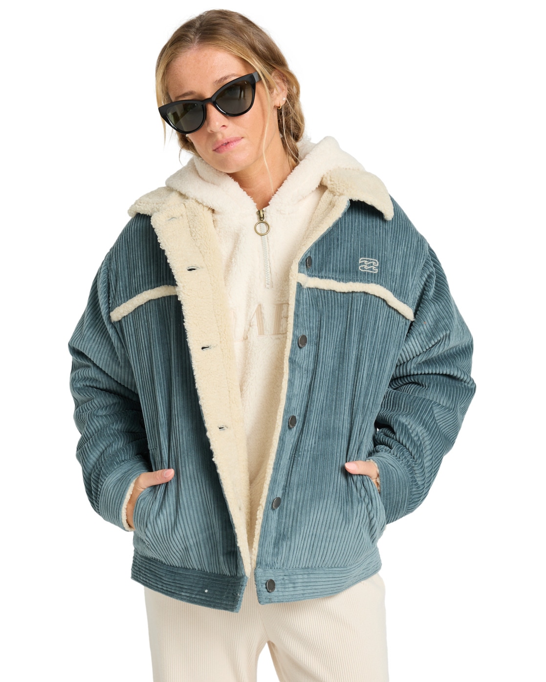 Outdoorjacke BILLABONG "Cord In Love", Damen, Gr. S, grau (slate blau), 100% Baumwolle, Jacken Image