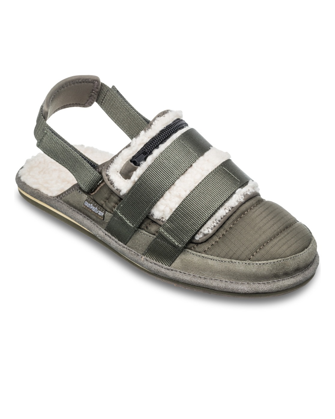 Sandale QUIKSILVER "After Session Mule", Herren, Gr. 7(40), braun, Obermaterial:Obermaterial: Textil, Leder, Reißverschluss – Futter: Textil – Laufsohle: Gummi;, Schuhe Sandale