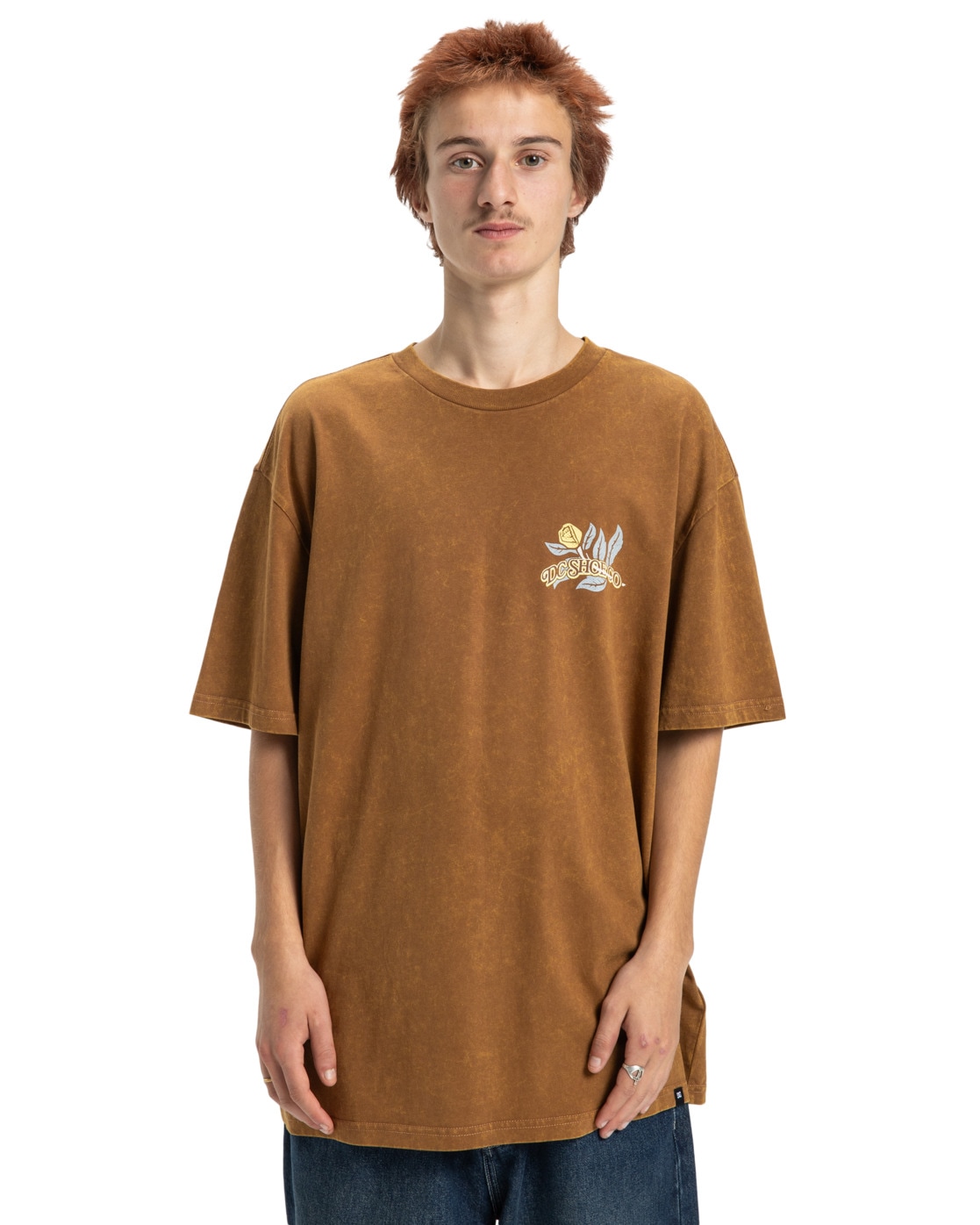 T-Shirt DC SHOES "Outgrow", Herren, Gr. XL, braun (toffee), Obermaterial: 75% Walkfrottier, 25% Walkfrottier;, Shirts T-Shirt