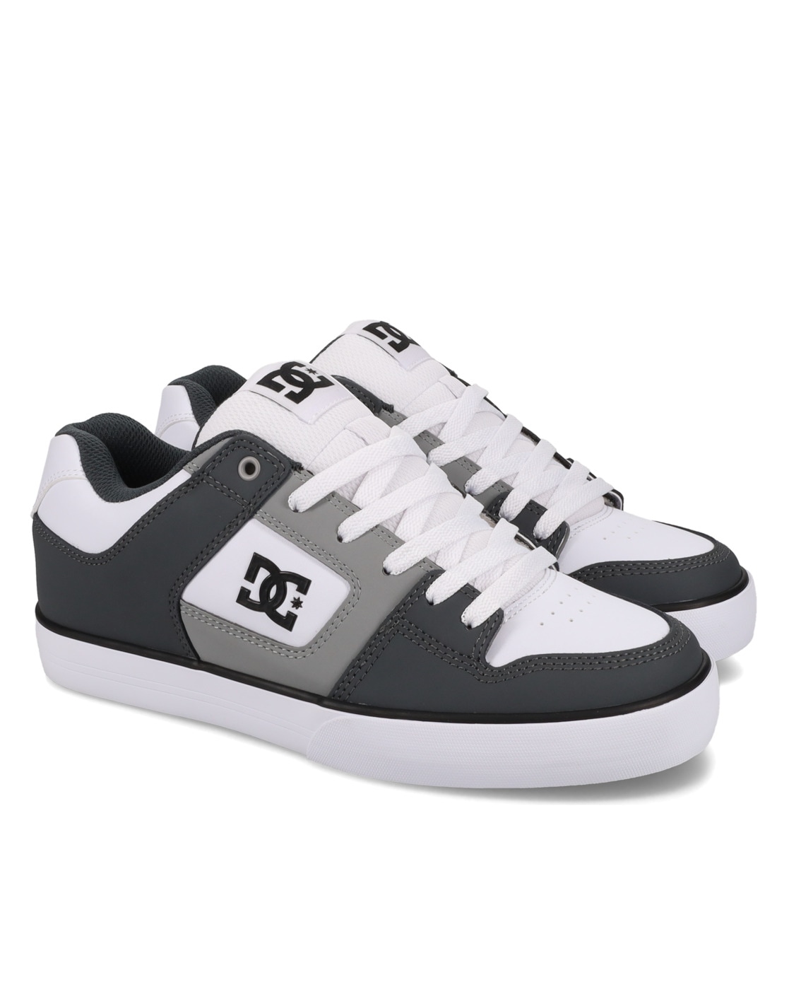 Sneaker DC SHOES "Pure", Herren, Gr. 6(38), grau, grau, weiß, 55, 4% Leder, 44, 6% Synthetik, Schuhe Skaterschuh Sneaker low
