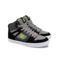 Sneaker DC SHOES "Pure High-Top", Gr. 9(42), gelb (schwarz, lime), Obermaterial: Leder / Futter: Textil / Außensohle: Gummi, Schuhe