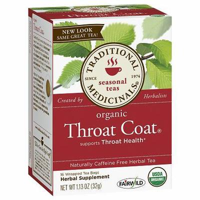 Throat Coat Herbal Supplement Organic Slippery Elm Bark / Organic Licorice Root 760 mg Strength Tea Bag 16 per Box (822808_BX) 16/BX Throat Coat® Vita